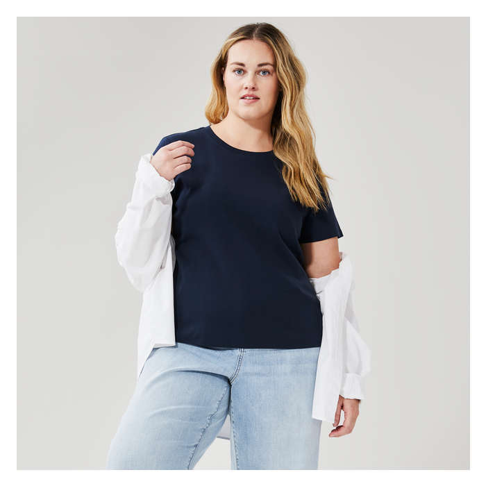 Women+ Organic Cotton Crew Neck T-Shirt - Jf Midnight Blue